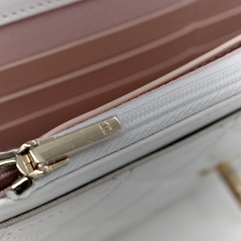 Chanel 香奈兒 白色 牛皮 雙金球 WOC 斜挎包-28