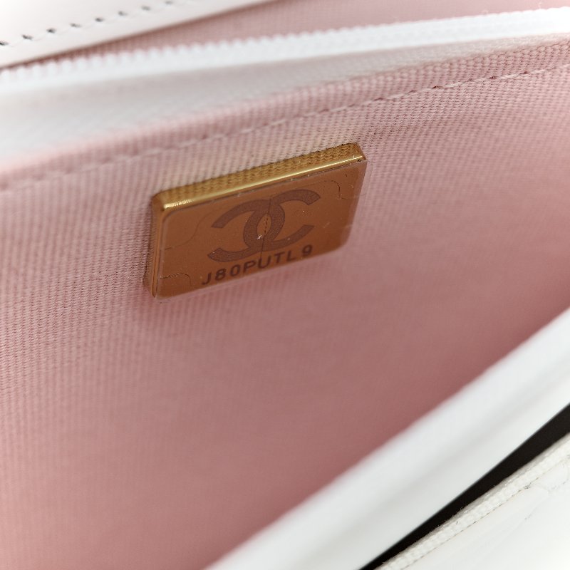 Chanel 香奈兒 白色 牛皮 雙金球 WOC 斜挎包-33