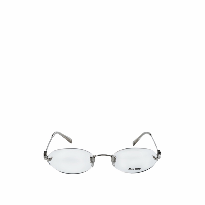 Miu Miu 女士 無框平光鏡51 53 均碼碼橋寬: 2cm; 鏡腿長: 14cm; 鏡片直徑: 5.1cm<br>橋寬: 2cm; 鏡腿長: 14cm; 鏡片直徑: 5.3cm-2