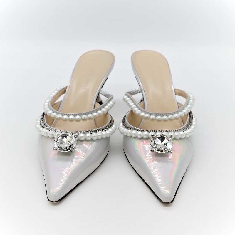 Mach & Mach 銀色高跟鞋-1