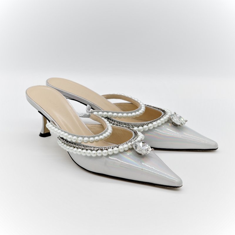 Mach & Mach 銀色高跟鞋-3