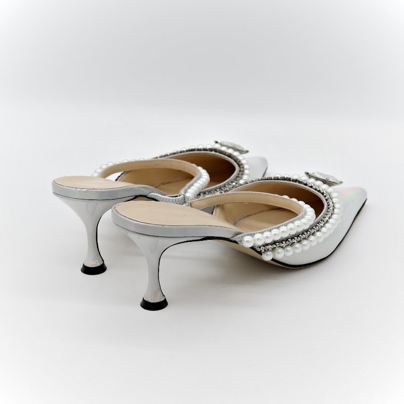 Mach & Mach 銀色高跟鞋-4