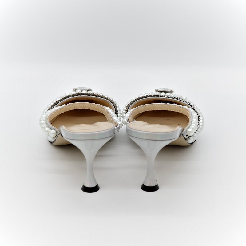 Mach & Mach 銀色高跟鞋-5