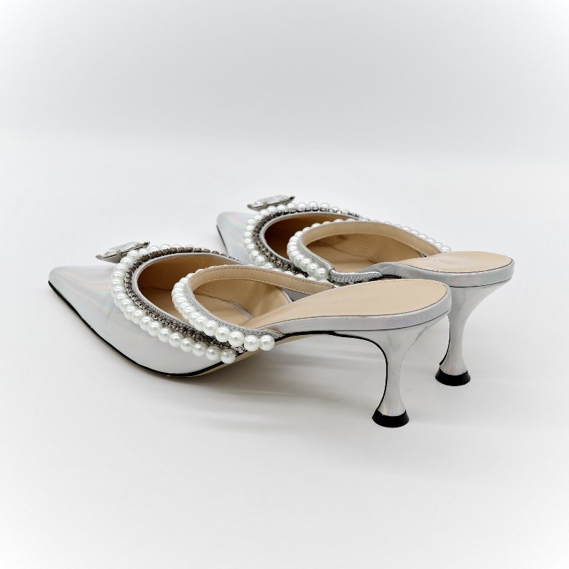 Mach & Mach 銀色高跟鞋-6