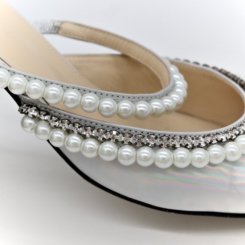 Mach & Mach 銀色高跟鞋-10