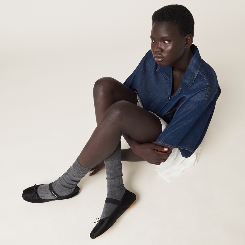 Miu Miu 女士 圓頭鬆緊帶芭蕾舞鞋35 35.5 36 36.5 37 37.5 38 38.5 39 39.5 40 40.5 41碼-5