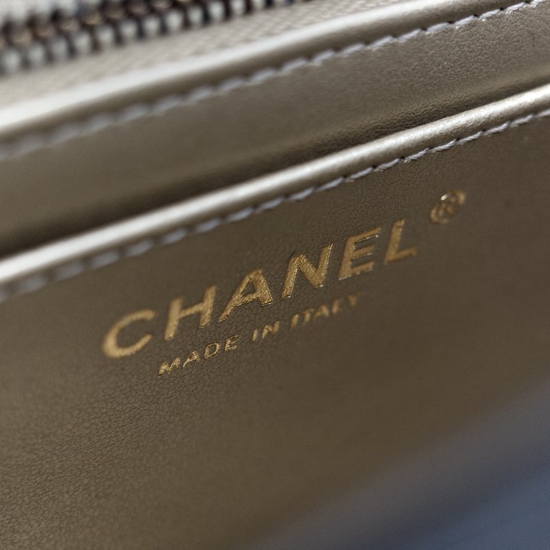 Chanel 香奈兒 Mini Square Pearl Crush 方胖子 黑色 羊皮小金球 斜背鏈帶包-21