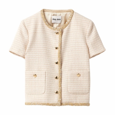 Miu Miu 女士 單排扣格紋休閒夾克IT-36 IT-38 IT-40碼