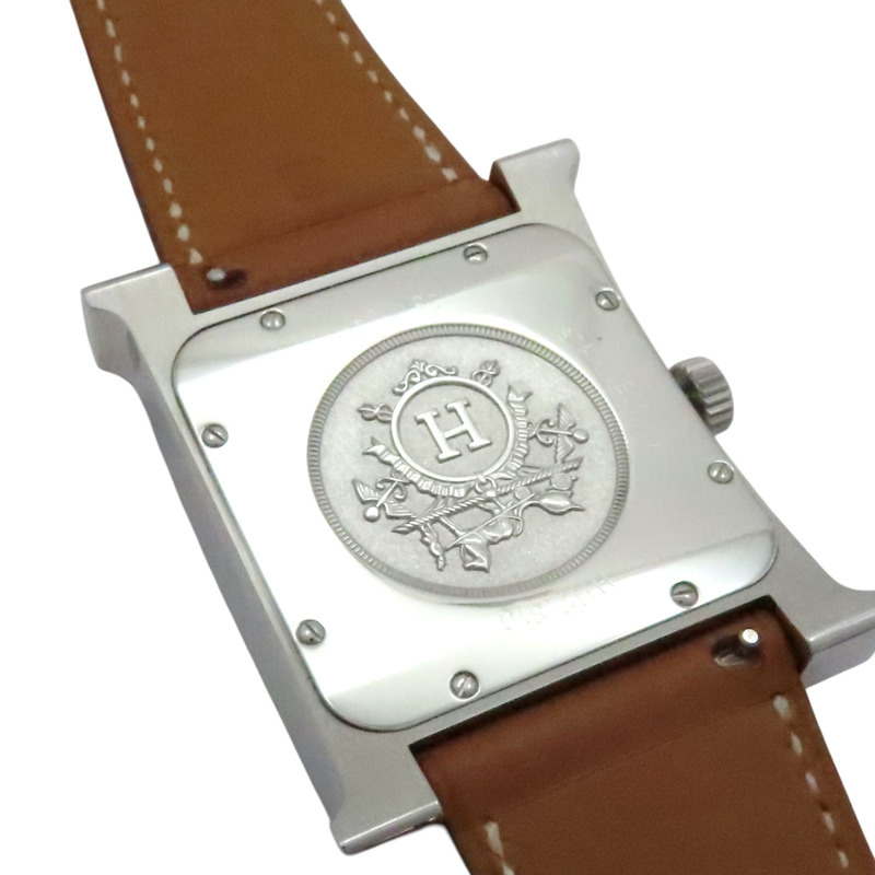 Heure H Hour 自動上鍊機械 腕錶 白錶面 棕色牛皮錶帶【HERMES 愛馬仕】 HH2.810.220-5