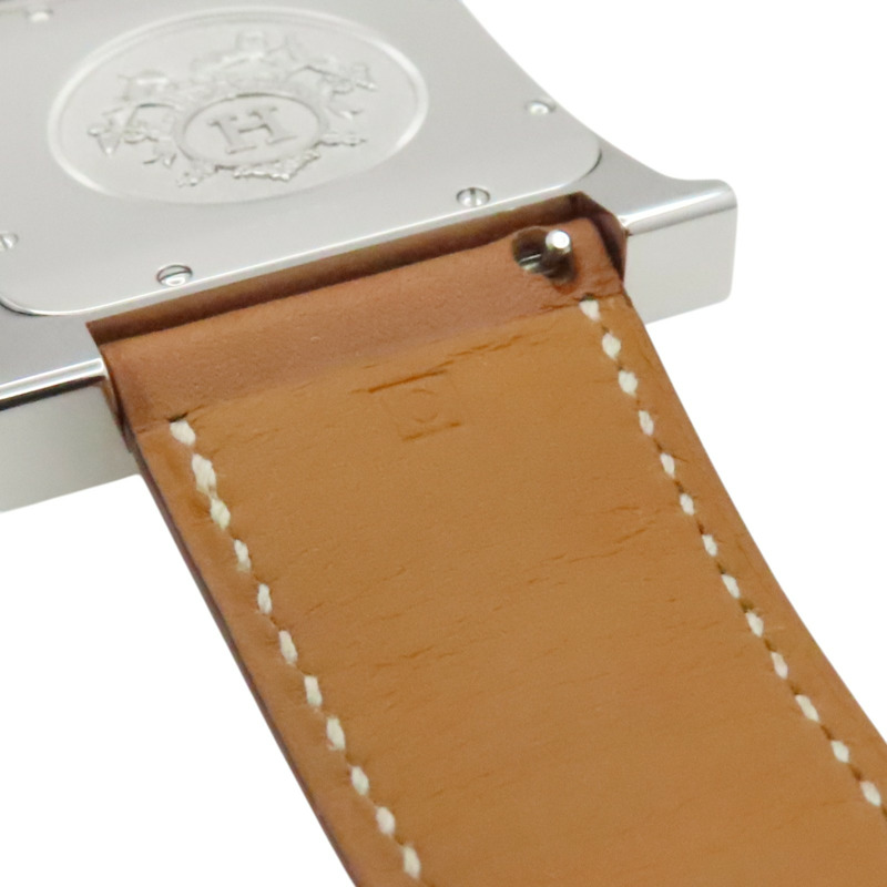 Heure H Hour 自動上鍊機械 腕錶 白錶面 棕色牛皮錶帶【HERMES 愛馬仕】 HH2.810.220-14