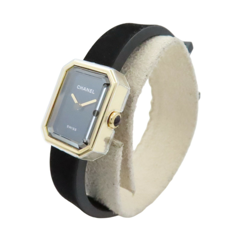 Premiere Ribbon 腕錶 黃金×鈦金屬 黑色橡膠錶帶 黑色錶盤【CHANEL 香奈兒】 H6125-1