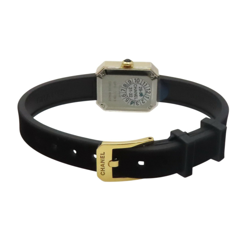 Premiere Ribbon 腕錶 黃金×鈦金屬 黑色橡膠錶帶 黑色錶盤【CHANEL 香奈兒】 H6125-2