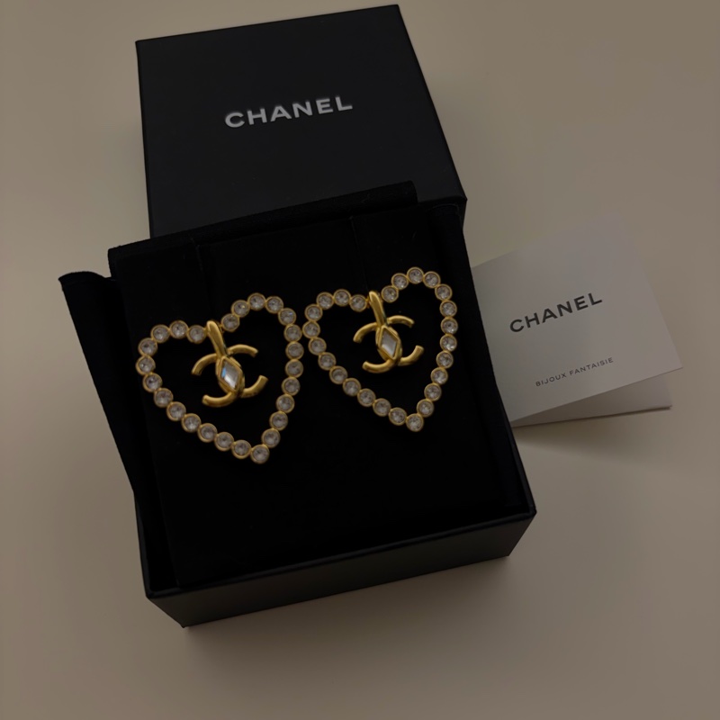 Chanel 愛心 Logo 耳環-0