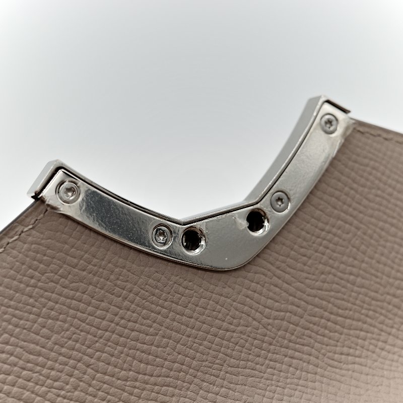 Moynat 莫奈 Gabrielle 大象灰 牛皮 銀扣手提包 肩背包 兩用-19