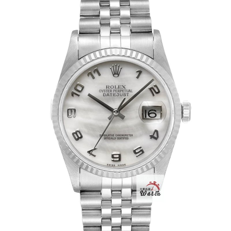 【大眾名錶】ROLEX 勞力士 16234 Datejust 貝殼數字面 原面未翻寫 2004/11全配 台灣AD 錶徑36mm 自動上鍊 G244-0