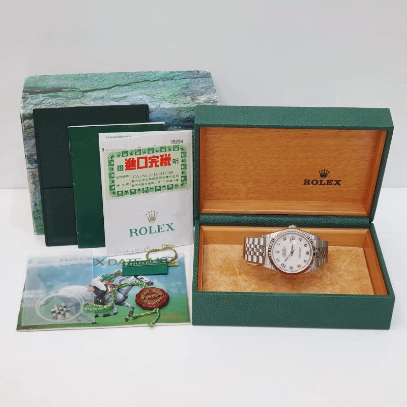 【大眾名錶】ROLEX 勞力士 16234 Datejust 貝殼數字面 原面未翻寫 2004/11全配 台灣AD 錶徑36mm 自動上鍊 G244-9