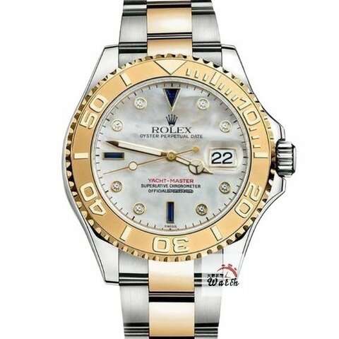 【大眾名錶】ROLEX 勞力士 16623 Yacht-Master 遊艇名仕 18K半金 貝殼面 鑽石及藍寶石時標 錶徑40mm 自動上鍊 G245