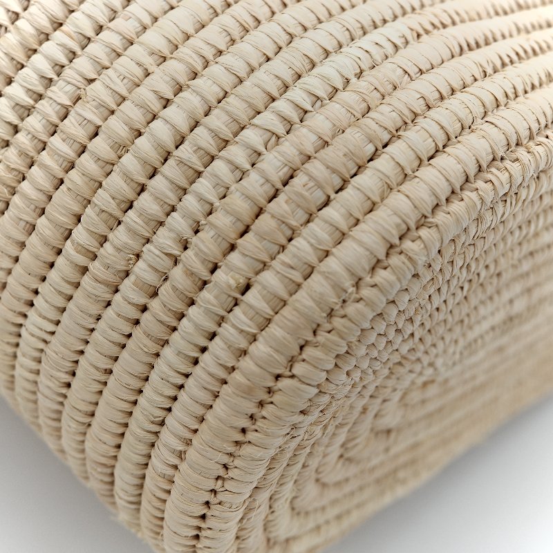 Loewe 羅威 白色 皮革 草編包-9