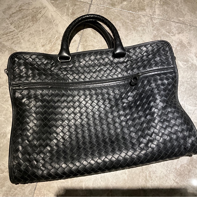 Bottega Veneta bv編織公文包|經典黑色  🈚肩帶-0