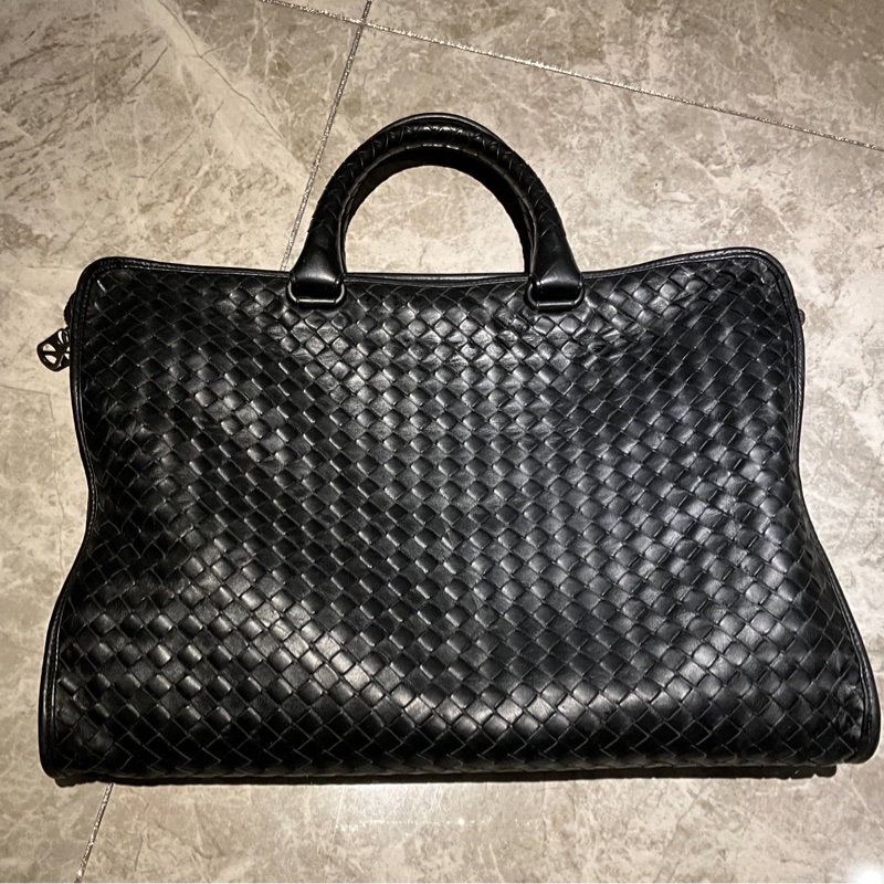 Bottega Veneta bv編織公文包|經典黑色  🈚肩帶-1