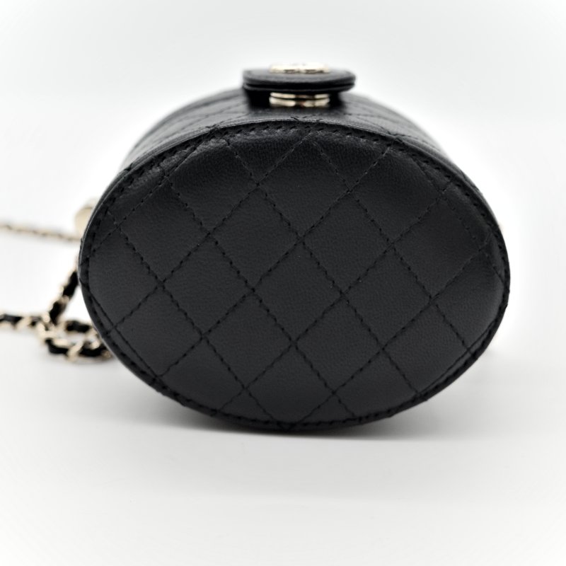 Chanel 香奈兒 黑圓盒子 圓筒包 小-6