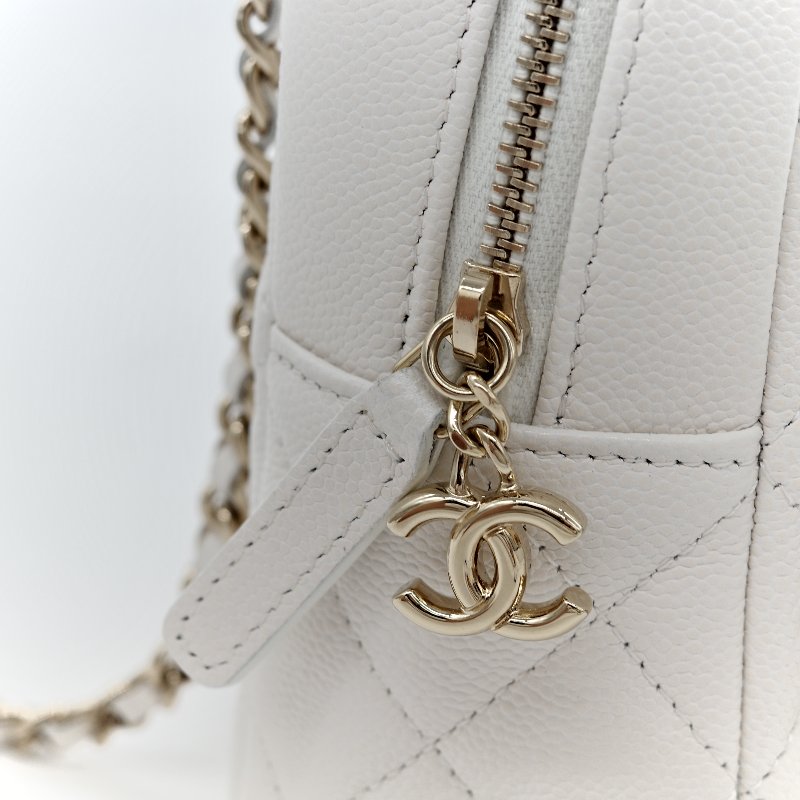 Chanel 香奈兒 白色 荔枝 小雙肩包-7