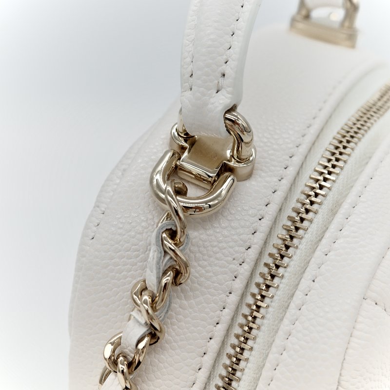 Chanel 香奈兒 白色 荔枝 小雙肩包-8