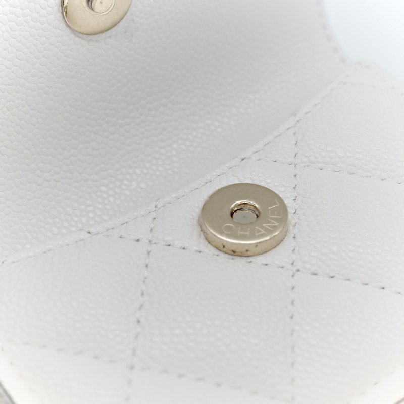 Chanel 香奈兒 白色 荔枝 小雙肩包-9
