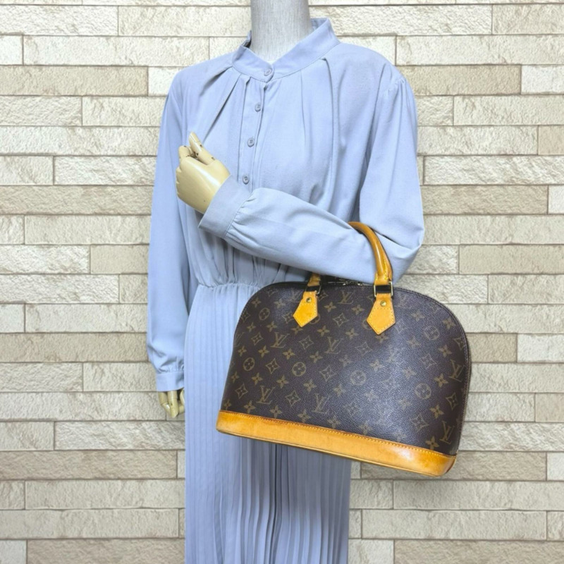 路易威登 Alma Monogram 手提包，帆布 M51130 棕色，女士 LOUIS VUITTON-1