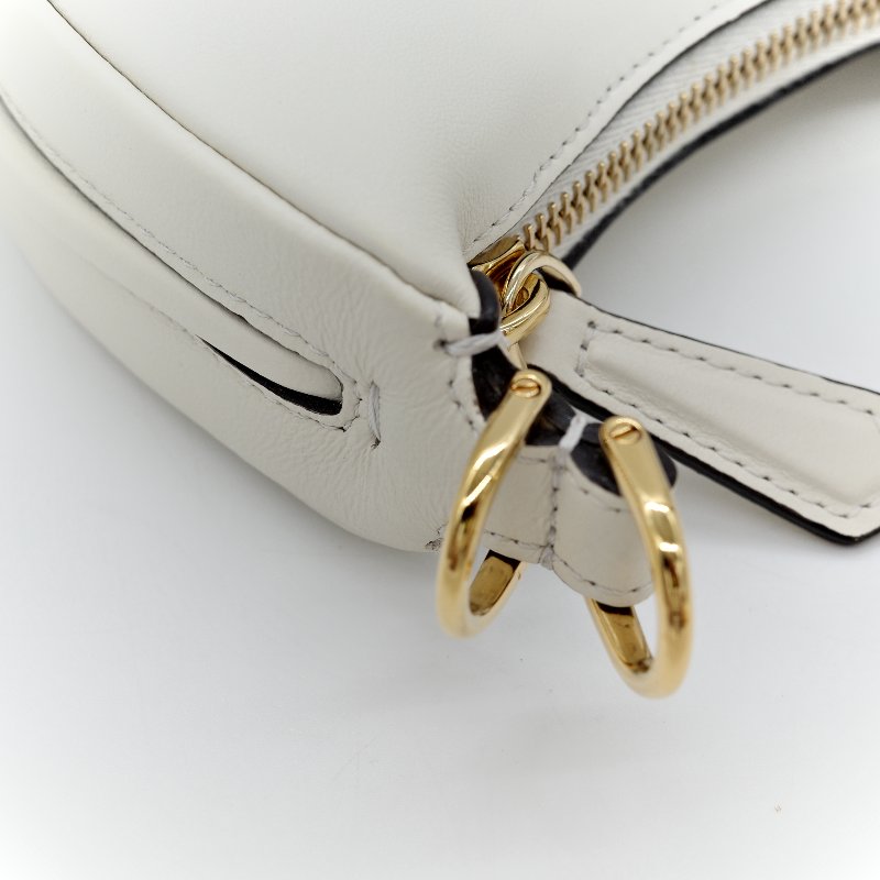 FENDI 芬迪 白金小牛皮 Fendigraphy MINI 半月包 手拿包 7AS089 專櫃 71400-11