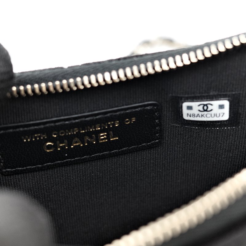 Chanel 香奈兒 絲絨 絨布 黑色  鑽石扣 斜挎包 月亮包-8