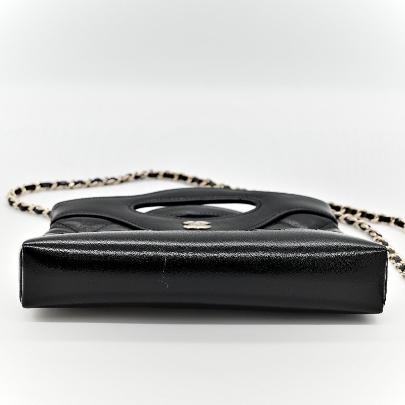 Chanel 31 Bag 黑色 蠟皮 淡金色 手提包 斜挎包 兩用-3
