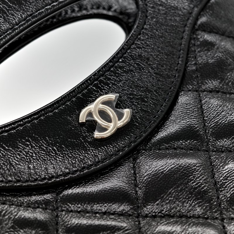 Chanel 31 Bag 黑色 蠟皮 淡金色 手提包 斜挎包 兩用-6