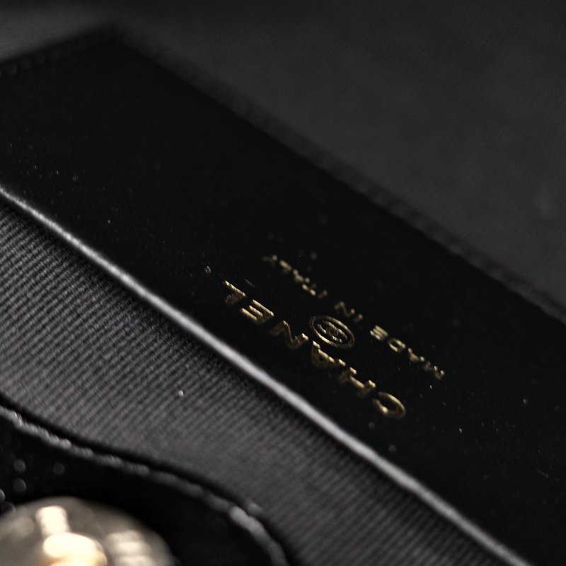 Chanel 31 Bag 黑色 蠟皮 淡金色 手提包 斜挎包 兩用-8