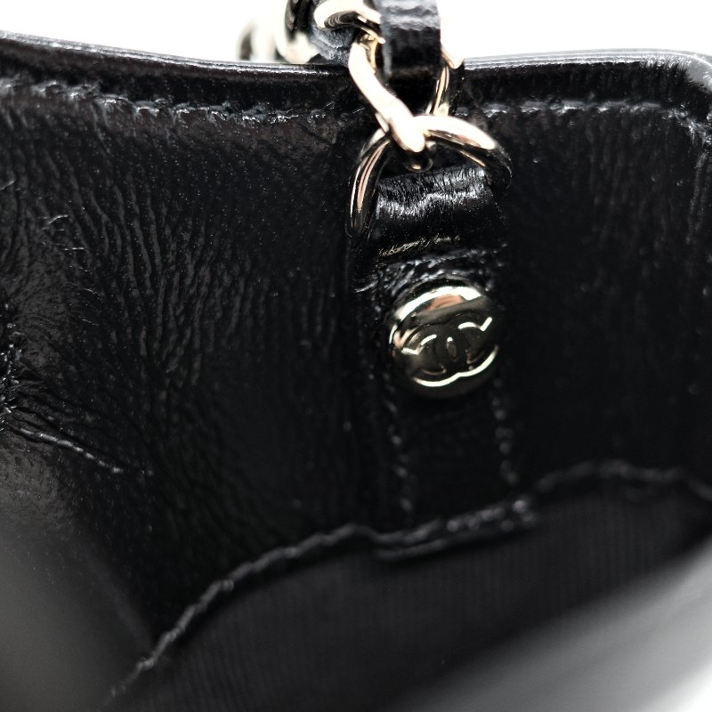 Chanel 31 Bag 黑色 蠟皮 淡金色 手提包 斜挎包 兩用-11