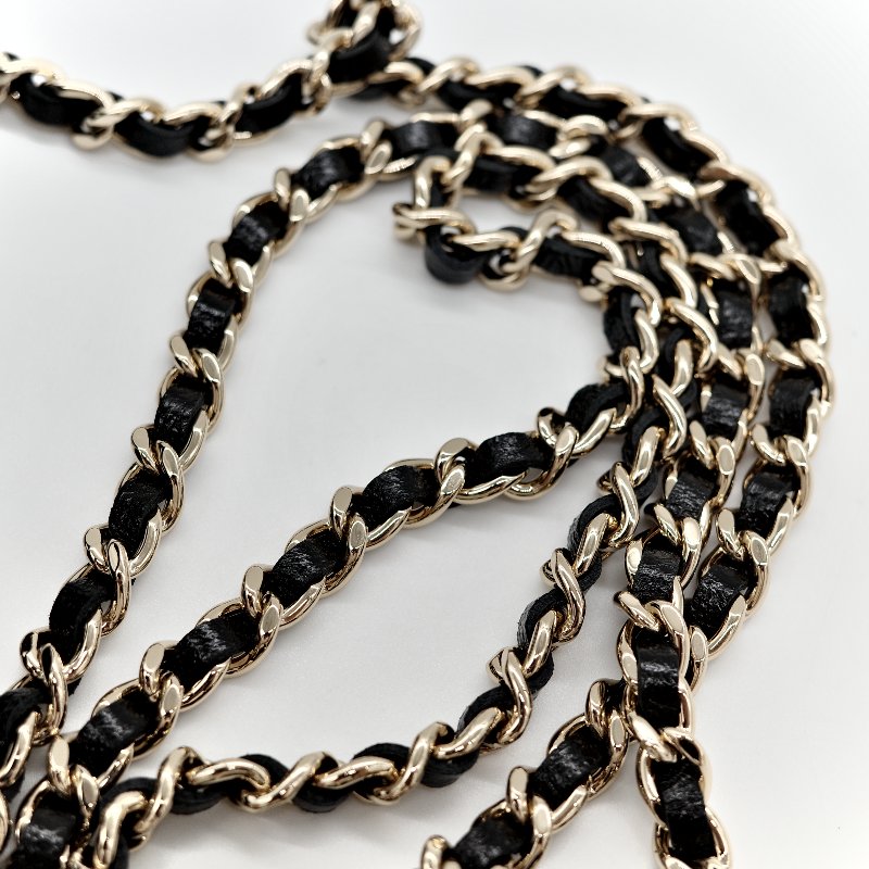 Chanel 31 Bag 黑色 蠟皮 淡金色 手提包 斜挎包 兩用-12