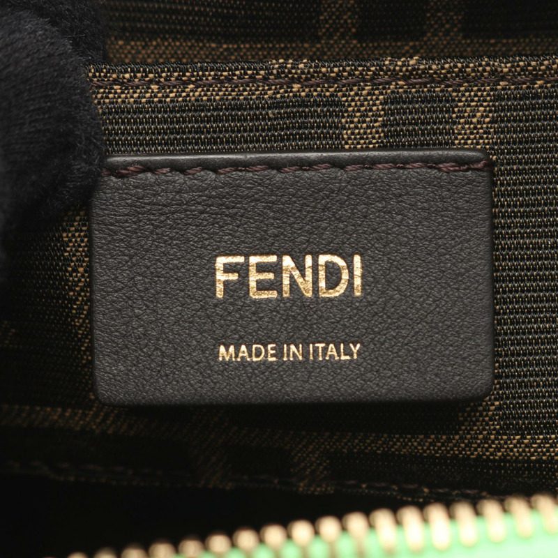 FENDI By the Way 迷你肩斜背包 8BS067 皮革 綠色 二手 女士-3