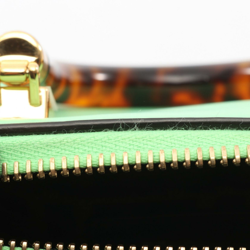 FENDI By the Way 迷你肩斜背包 8BS067 皮革 綠色 二手 女士-4