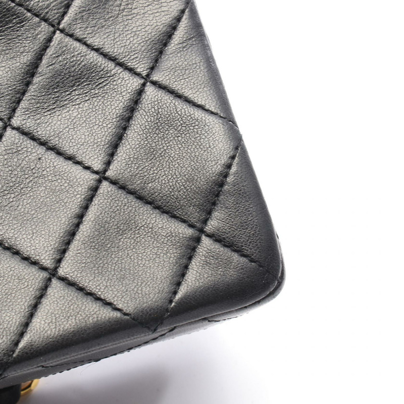 香奈兒迷你Matelasse 20鏈條斜挎包，羊皮材質，黑色，金色五金-8