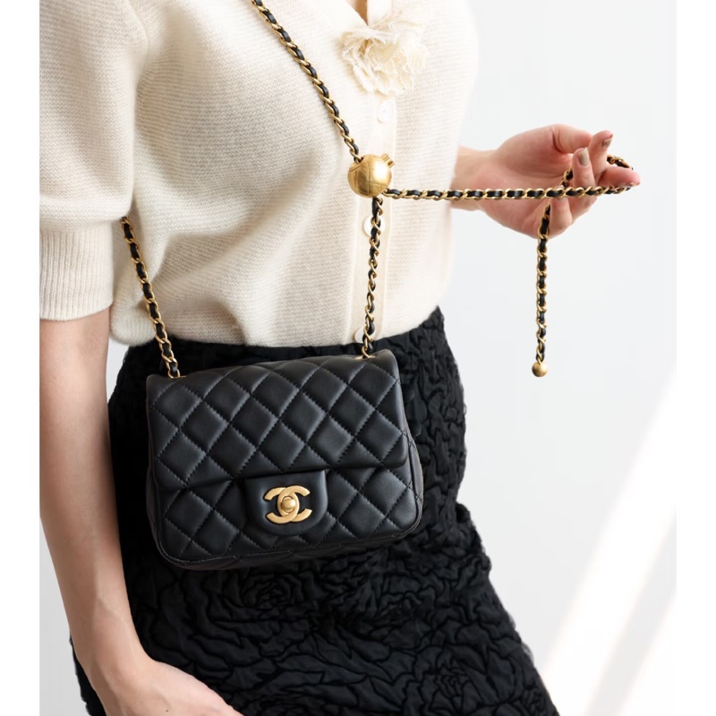 Chanel cf17黑金方胖芯片款23年硬底新款  #全新全配🈶購證 #專櫃一包難求🔥-2
