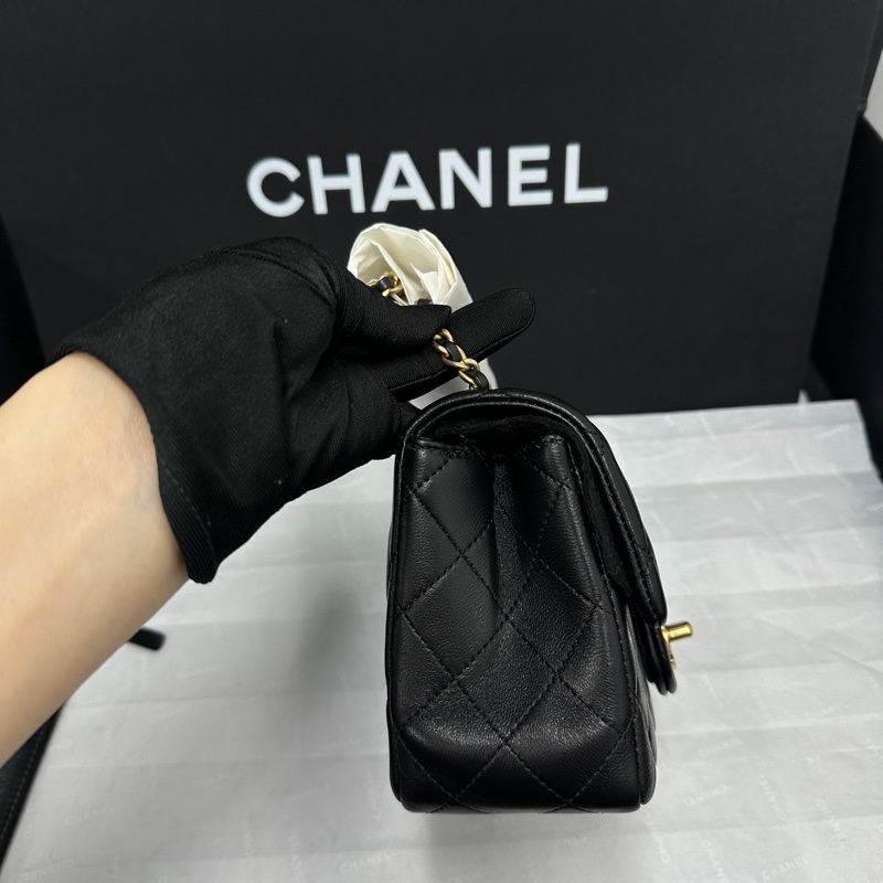 Chanel cf17黑金方胖芯片款23年硬底新款  #全新全配🈶購證 #專櫃一包難求🔥-15