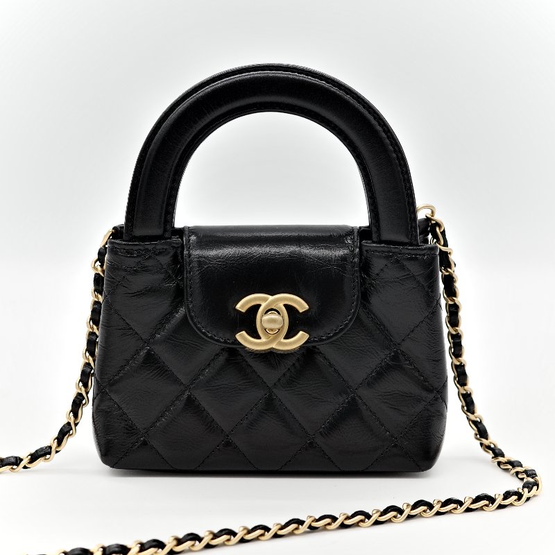 Chanel 香奈兒 黑色 牛皮 kelly 手提包-1