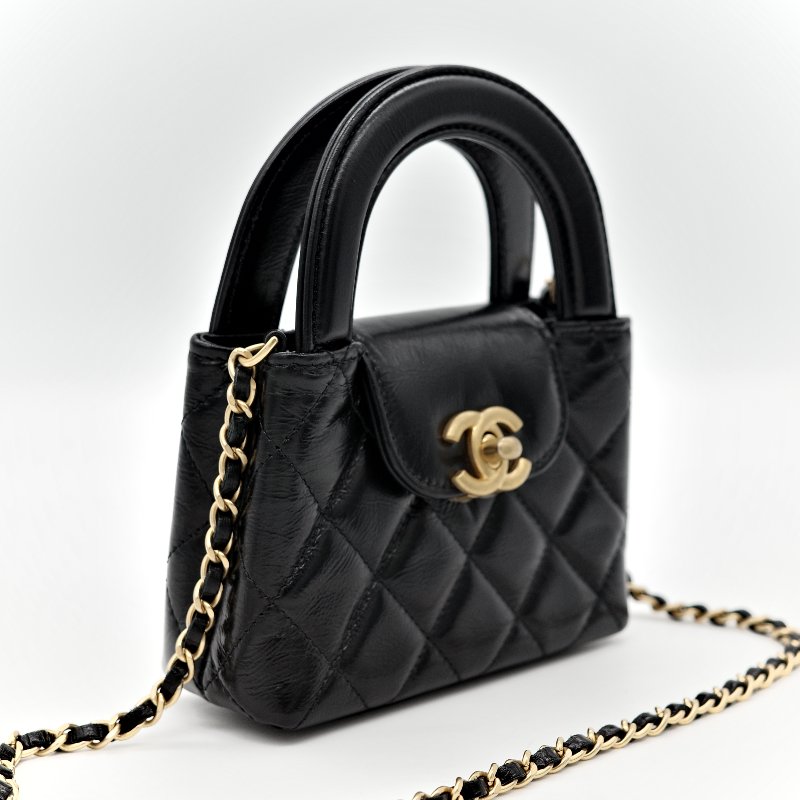 Chanel 香奈兒 黑色 牛皮 kelly 手提包-2