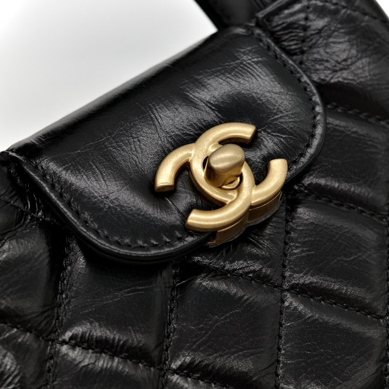 Chanel 香奈兒 黑色 牛皮 kelly 手提包-7