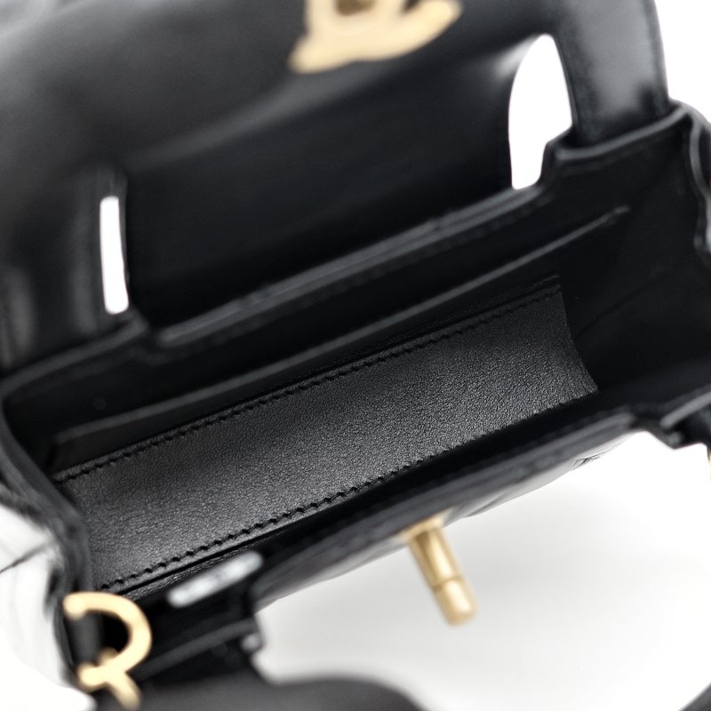 Chanel 香奈兒 黑色 牛皮 kelly 手提包-9