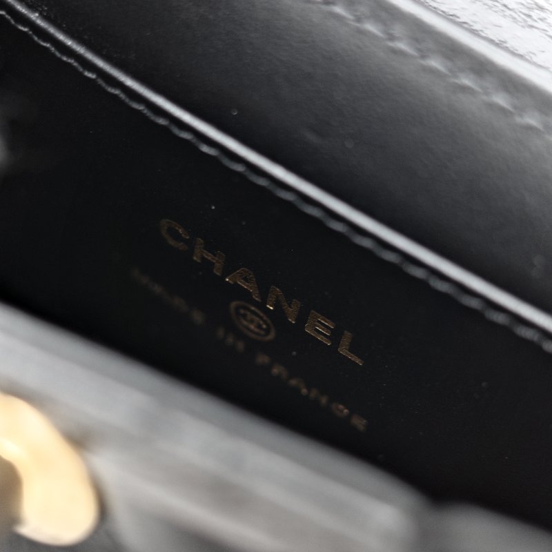 Chanel 香奈兒 黑色 牛皮 kelly 手提包-10