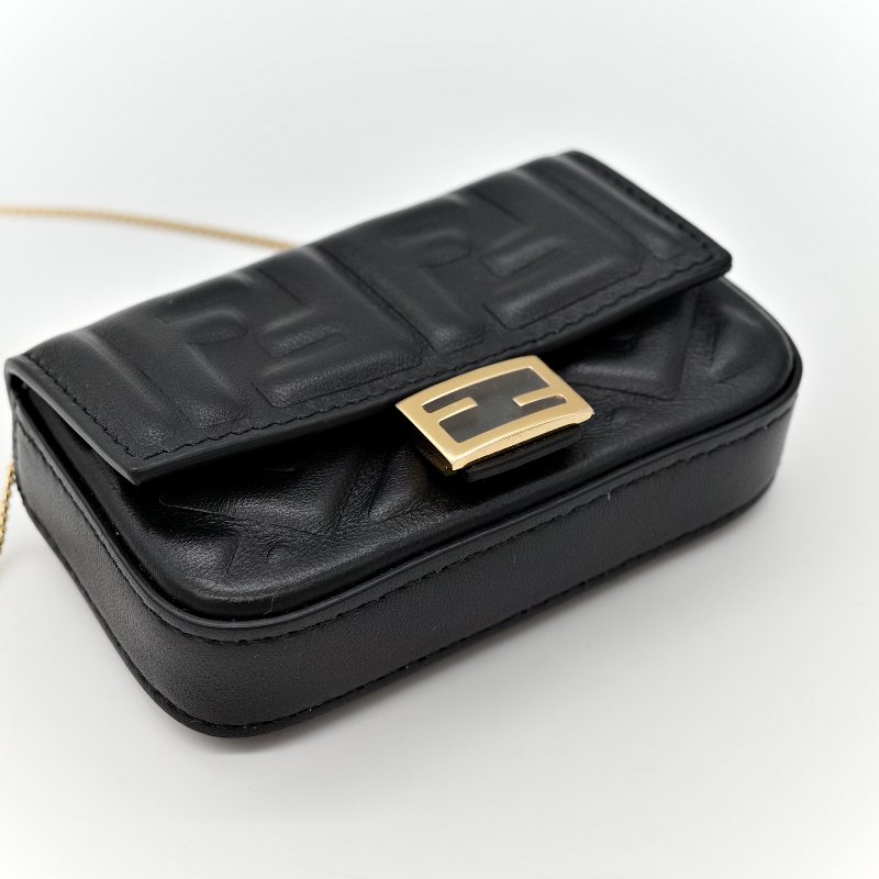 Fendi 芬迪 黑色 羊皮 腰包-7