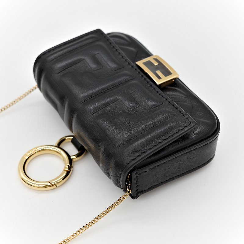 Fendi 芬迪 黑色 羊皮 腰包-8