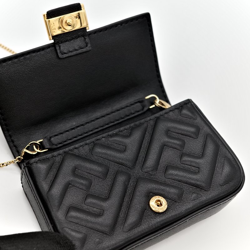 Fendi 芬迪 黑色 羊皮 腰包-13