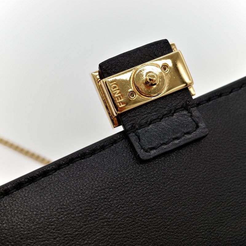 Fendi 芬迪 黑色 羊皮 腰包-14